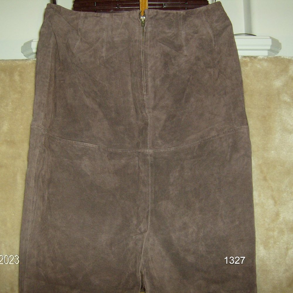 Suede Skirt Long Brown